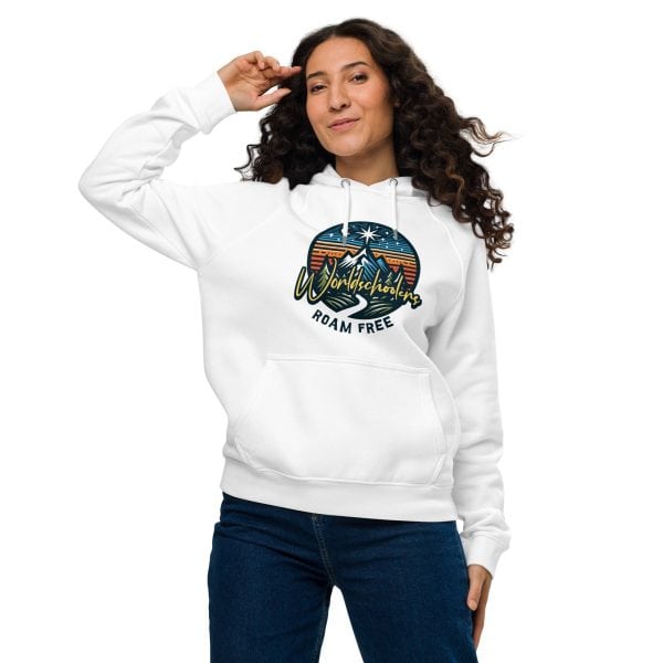 Worldschoolers Unisex eco raglan hoodie