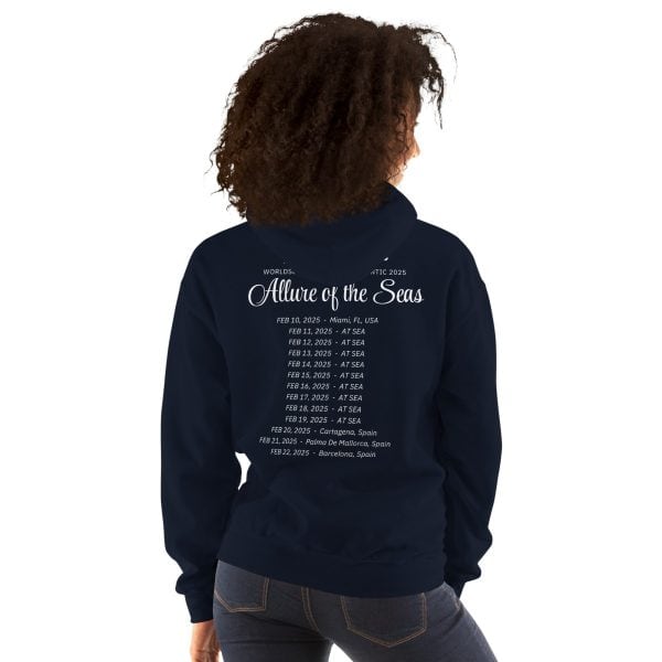 Transatlantic Allure of the Seas 2025 | WHITE FONT Unisex Hoodie