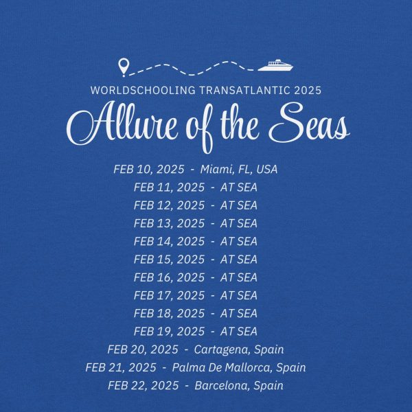 Transatlantic Allure of the Seas 2025 | WHITE FONT Unisex Hoodie