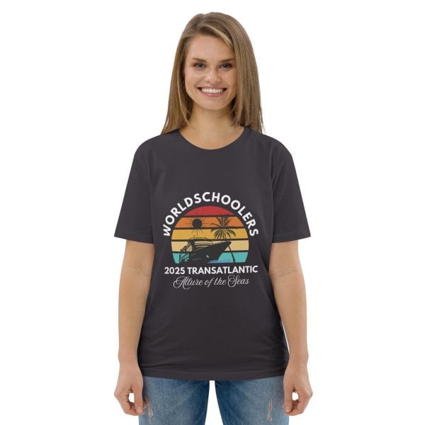 Transatlantic Allure of the Seas 2025 | WHITE FONT Unisex Organic Cotton T-shirt