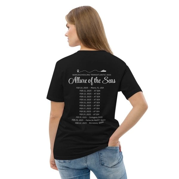 Transatlantic Allure of the Seas 2025 | WHITE FONT Unisex Organic Cotton T-shirt