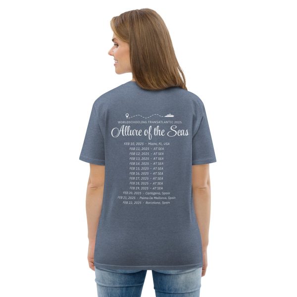 Transatlantic Allure of the Seas 2025 | WHITE FONT Unisex Organic Cotton T-shirt