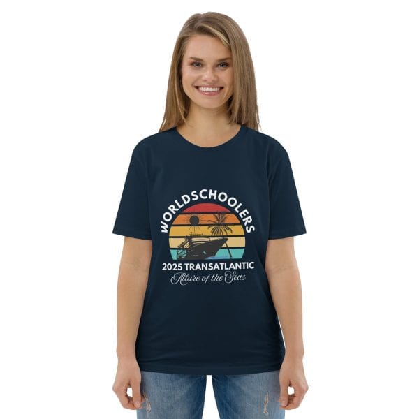 Transatlantic Allure of the Seas 2025 | WHITE FONT Unisex Organic Cotton T-shirt