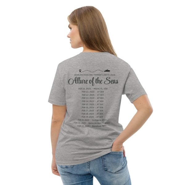 Transatlantic Allure of the Seas 2025 | BLACK FONT Unisex Organic Cotton T-shirt