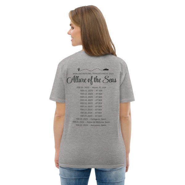 Transatlantic Allure of the Seas 2025 | BLACK FONT Unisex Organic Cotton T-shirt