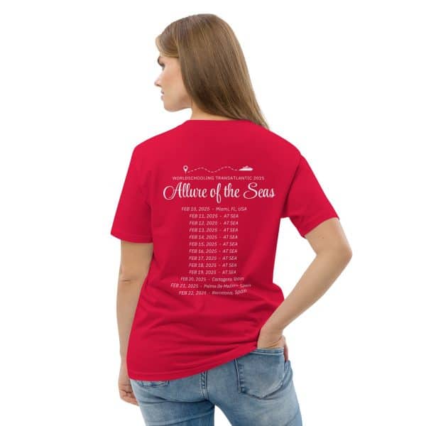 Transatlantic Allure of the Seas 2025 | WHITE FONT Unisex Organic Cotton T-shirt