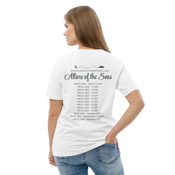 Transatlantic Allure of the Seas 2025 | BLACK FONT Unisex Organic Cotton T-shirt