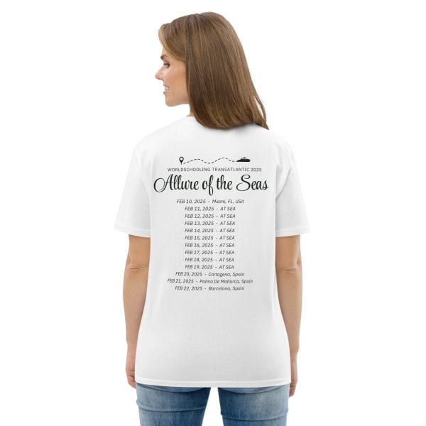 Transatlantic Allure of the Seas 2025 | BLACK FONT Unisex Organic Cotton T-shirt