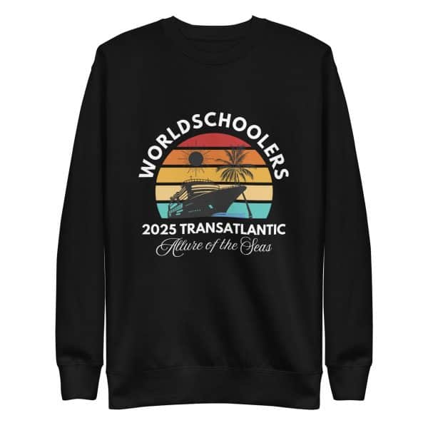 Transatlantic Allure of the Seas 2025 | WHITE FONT Unisex Premium Sweatshirt