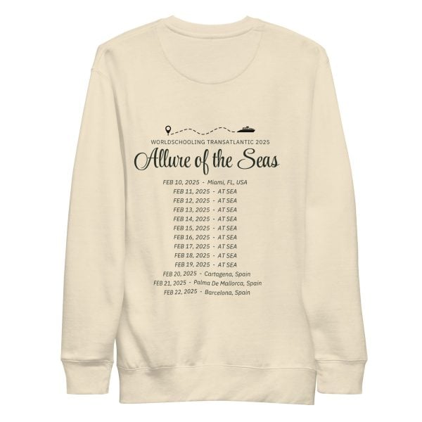 Transatlantic Allure of the Seas 2025 | BLACK FONT Unisex Premium Sweatshirt