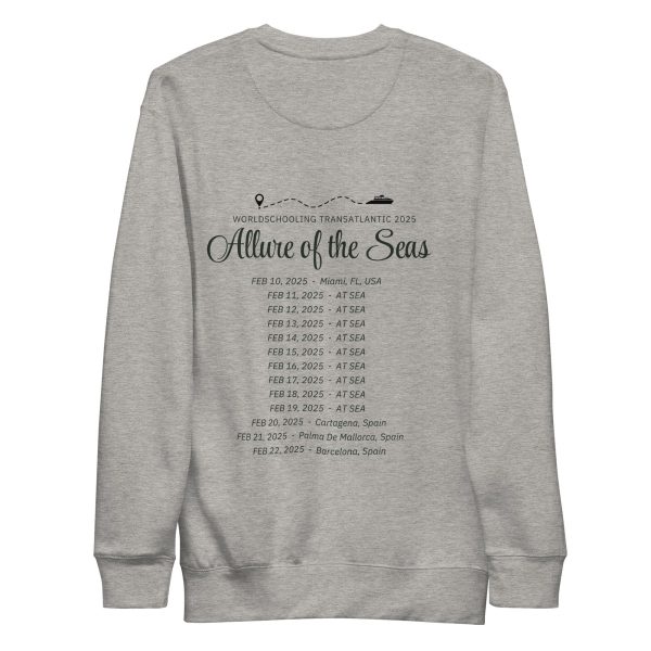 Transatlantic Allure of the Seas 2025 | BLACK FONT Unisex Premium Sweatshirt