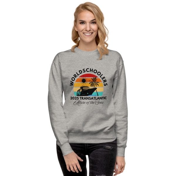 Transatlantic Allure of the Seas 2025 | BLACK FONT Unisex Premium Sweatshirt