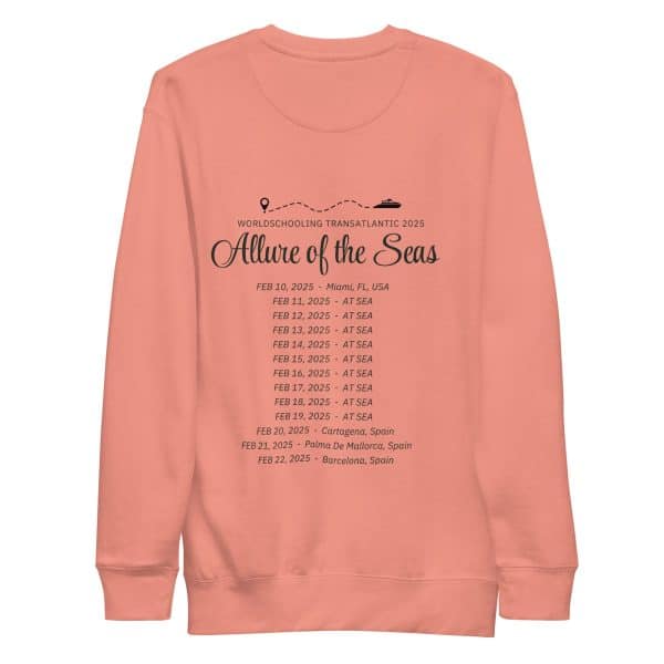 Transatlantic Allure of the Seas 2025 | BLACK FONT Unisex Premium Sweatshirt