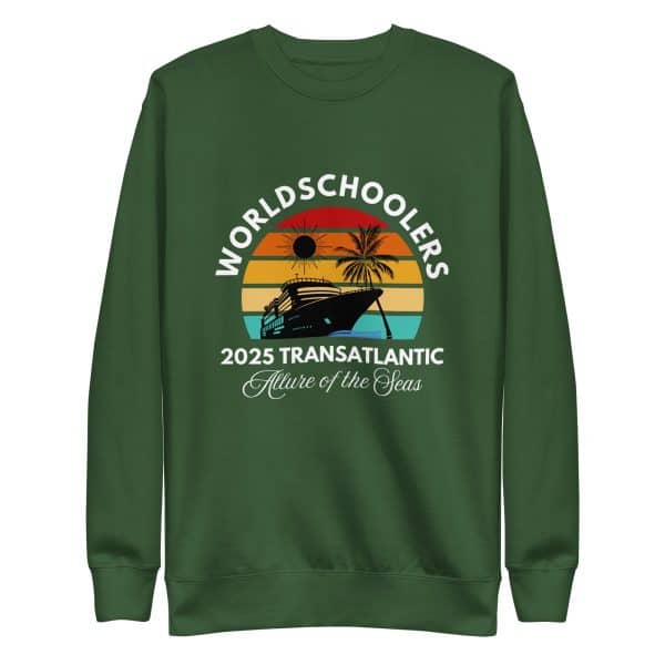 Transatlantic Allure of the Seas 2025 | WHITE FONT Unisex Premium Sweatshirt