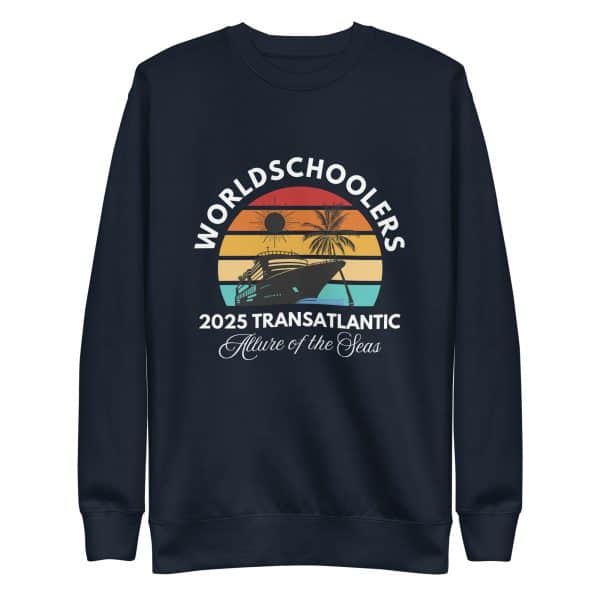 Transatlantic Allure of the Seas 2025 | WHITE FONT Unisex Premium Sweatshirt