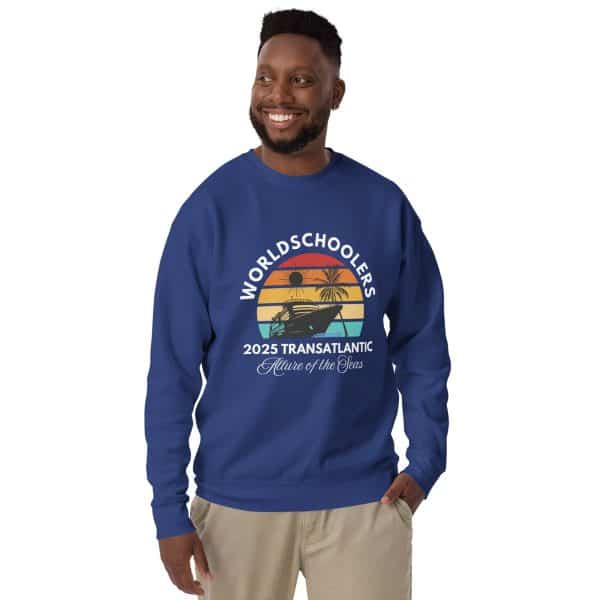 Transatlantic Allure of the Seas 2025 | WHITE FONT Unisex Premium Sweatshirt