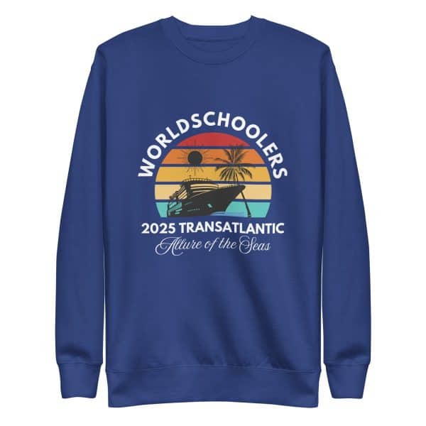 Transatlantic Allure of the Seas 2025 | WHITE FONT Unisex Premium Sweatshirt