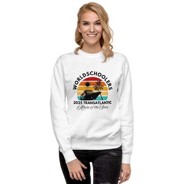 Transatlantic Allure of the Seas 2025 | BLACK FONT Unisex Premium Sweatshirt