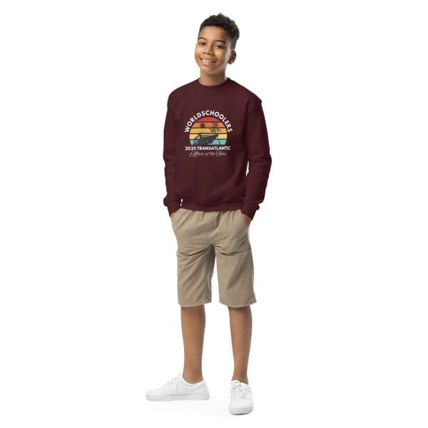 Transatlantic Allure of the Seas 2025 | WHITE FONT Youth Crewneck Sweatshirt