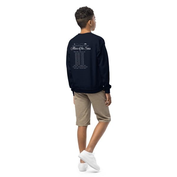 Transatlantic Allure of the Seas 2025 | WHITE FONT Youth Crewneck Sweatshirt