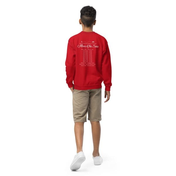 Transatlantic Allure of the Seas 2025 | WHITE FONT Youth Crewneck Sweatshirt