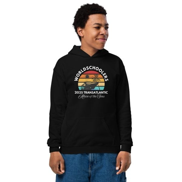 Transatlantic Allure of the Seas 2025 | White Font Youth hoodie