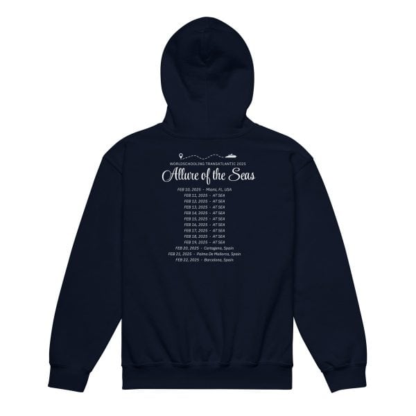 Transatlantic Allure of the Seas 2025 | White Font Youth hoodie