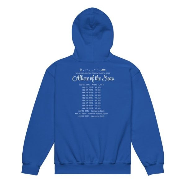 Transatlantic Allure of the Seas 2025 | White Font Youth hoodie