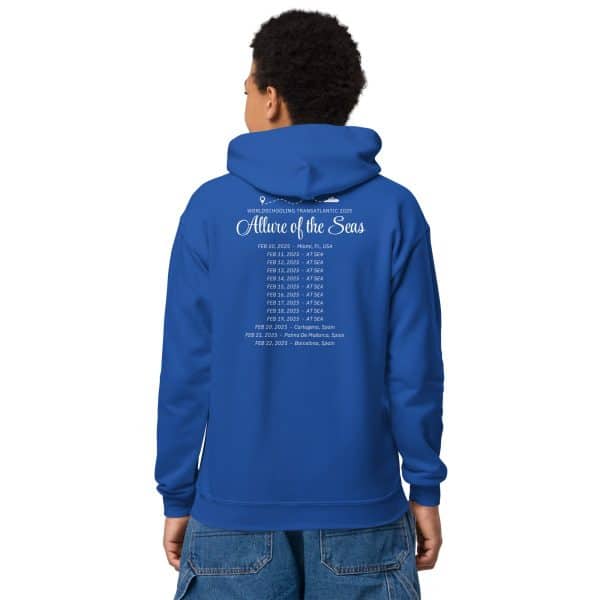 Transatlantic Allure of the Seas 2025 | White Font Youth hoodie