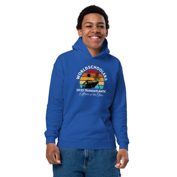 Transatlantic Allure of the Seas 2025 | White Font Youth hoodie