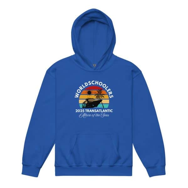 Transatlantic Allure of the Seas 2025 | White Font Youth hoodie