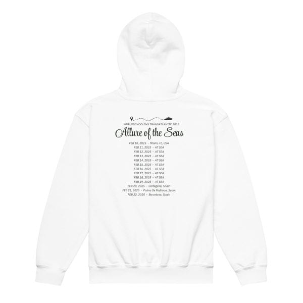 Transatlantic Allure of the Seas 2025 | Black Font Youth hoodie