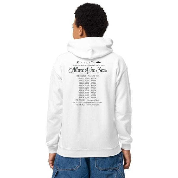 Transatlantic Allure of the Seas 2025 | Black Font Youth hoodie