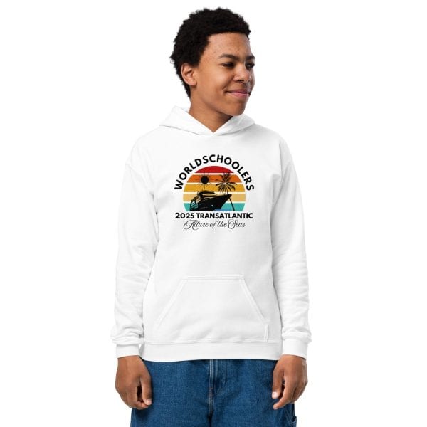 Transatlantic Allure of the Seas 2025 | Black Font Youth hoodie