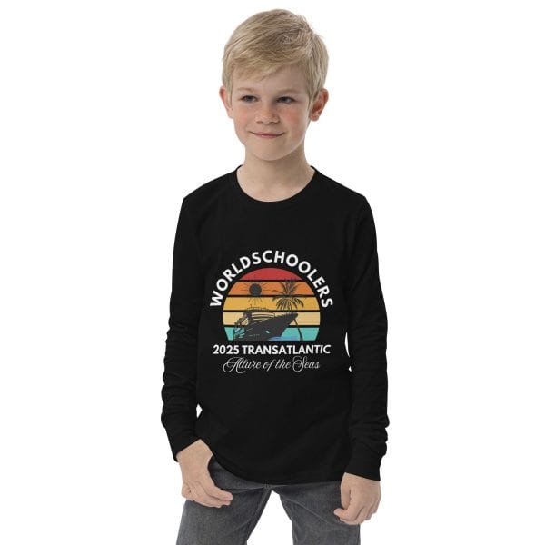 Transatlantic Allure of the Seas 2025 | White Font | Youth long sleeve tee