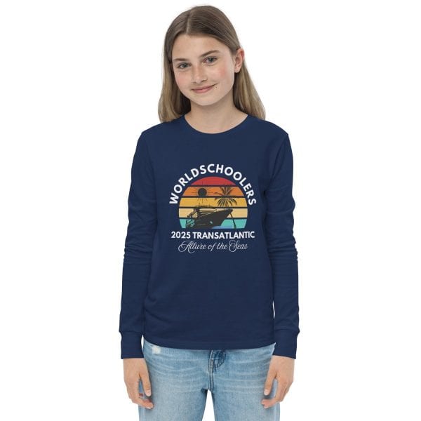 Transatlantic Allure of the Seas 2025 | White Font | Youth long sleeve tee