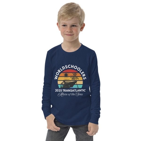 Transatlantic Allure of the Seas 2025 | White Font | Youth long sleeve tee