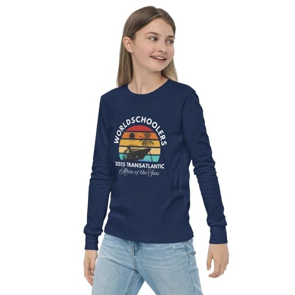 Transatlantic Allure of the Seas 2025 | White Font | Youth long sleeve tee