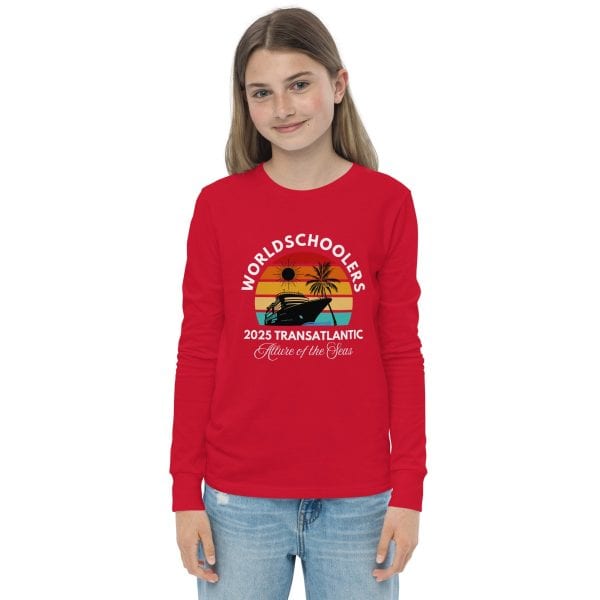 Transatlantic Allure of the Seas 2025 | White Font | Youth long sleeve tee