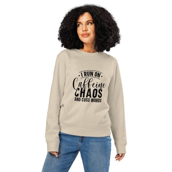 Caffeine Chaos Cuss Words | Unisex organic mid-weight sweatshirt