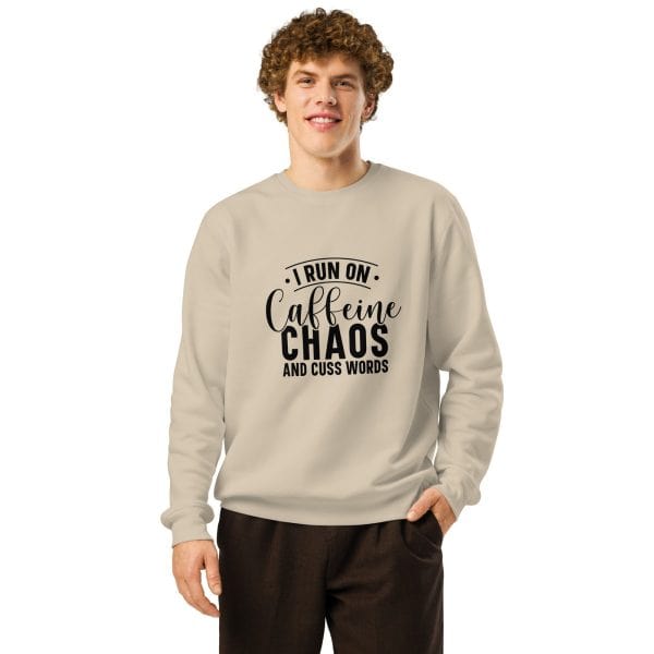 Caffeine Chaos Cuss Words | Unisex organic mid-weight sweatshirt