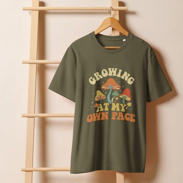 Growing At My Own Pace | Unisex organic ribbed neck t-shirt