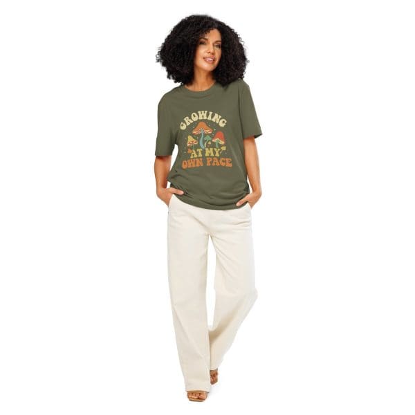 Growing At My Own Pace | Unisex organic ribbed neck t-shirt
