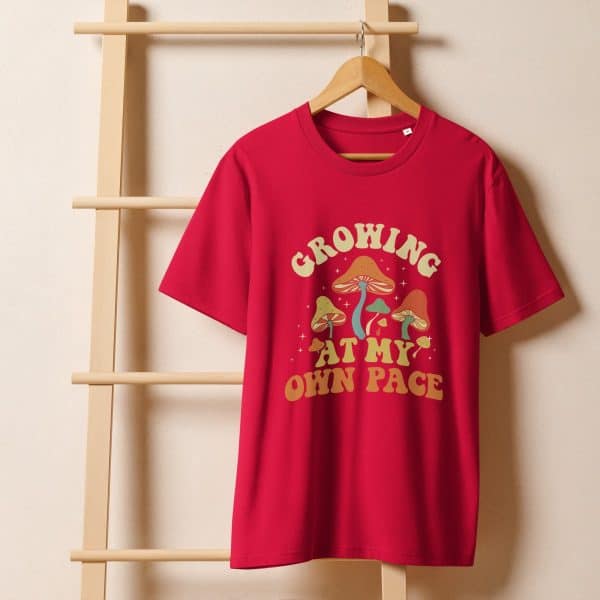 Growing At My Own Pace | Unisex organic ribbed neck t-shirt