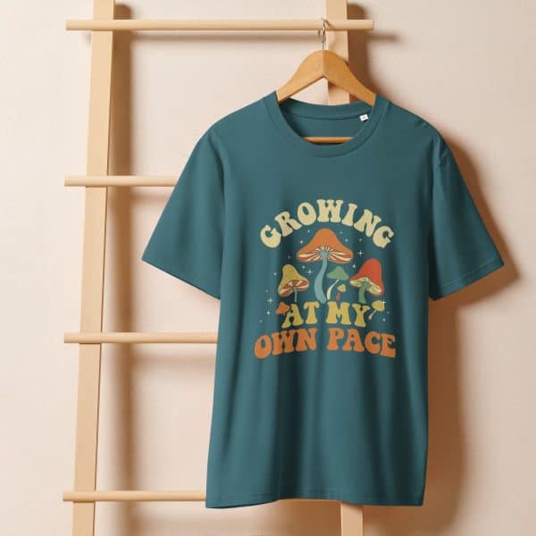 Growing At My Own Pace | Unisex organic ribbed neck t-shirt