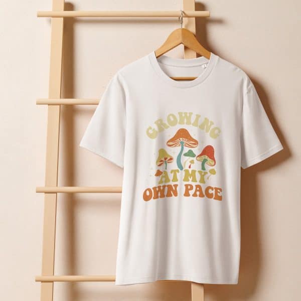 Growing At My Own Pace | Unisex organic ribbed neck t-shirt