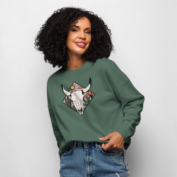 Desert Skull | Women’s organic crew neck sweatshirt