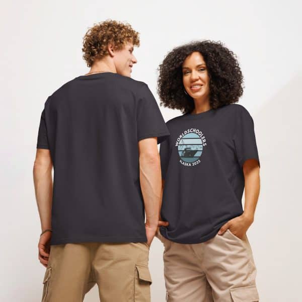 Unisex organic ribbed neck t-shirt | White Font | Alaska