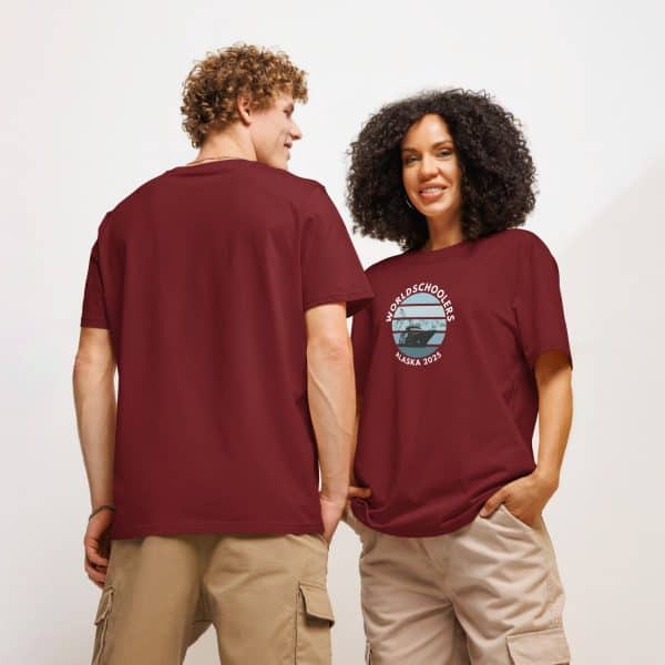 Unisex organic ribbed neck t-shirt | White Font | Alaska
