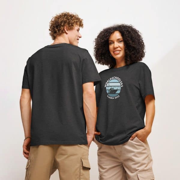 Unisex organic ribbed neck t-shirt | White Font | Alaska